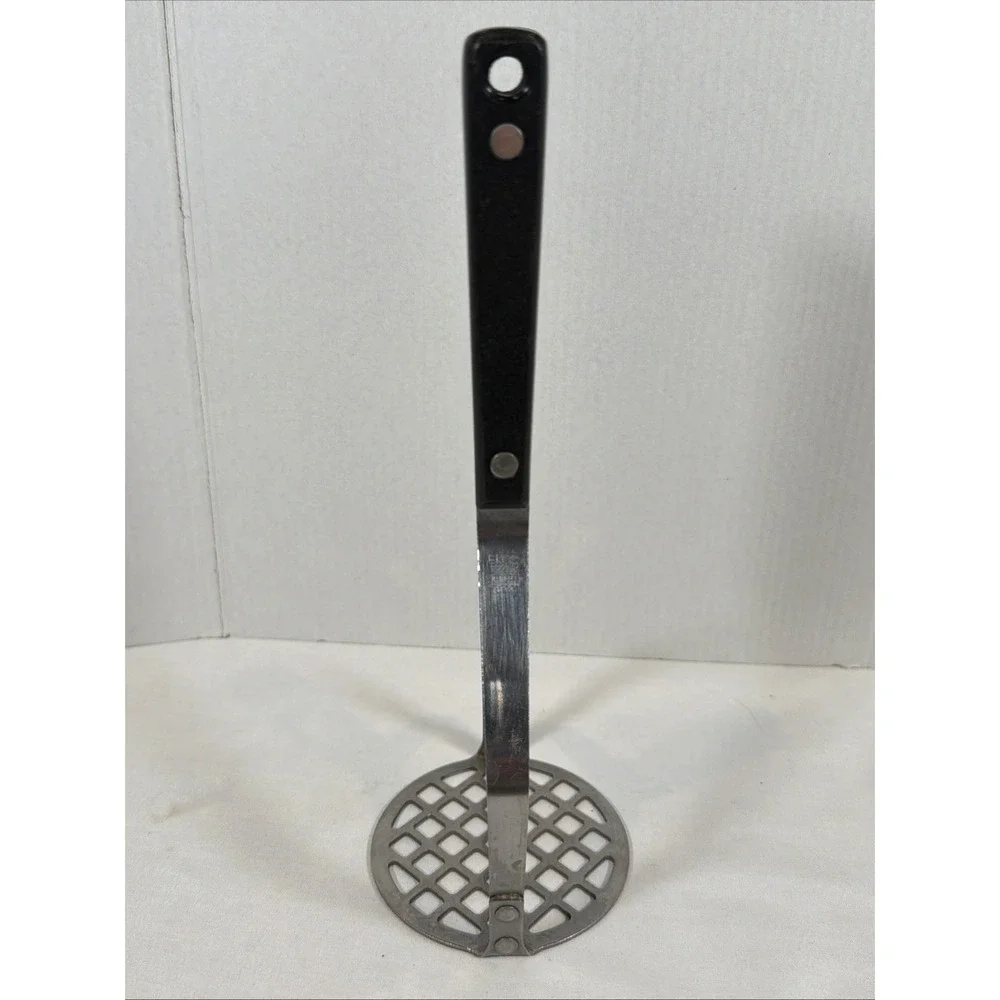 Vintage EKCO Atomic Starburst Potato Masher Black Handle MCM Kitchen‎ USA